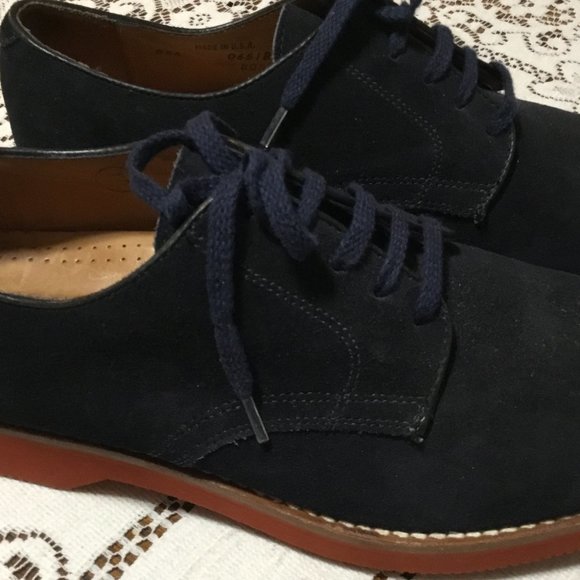 Men's Cole Haan Shoes Blue Suede BUCK Skin Leather Oxfords Mad Men Draper 9 M - Picture 11 of 11